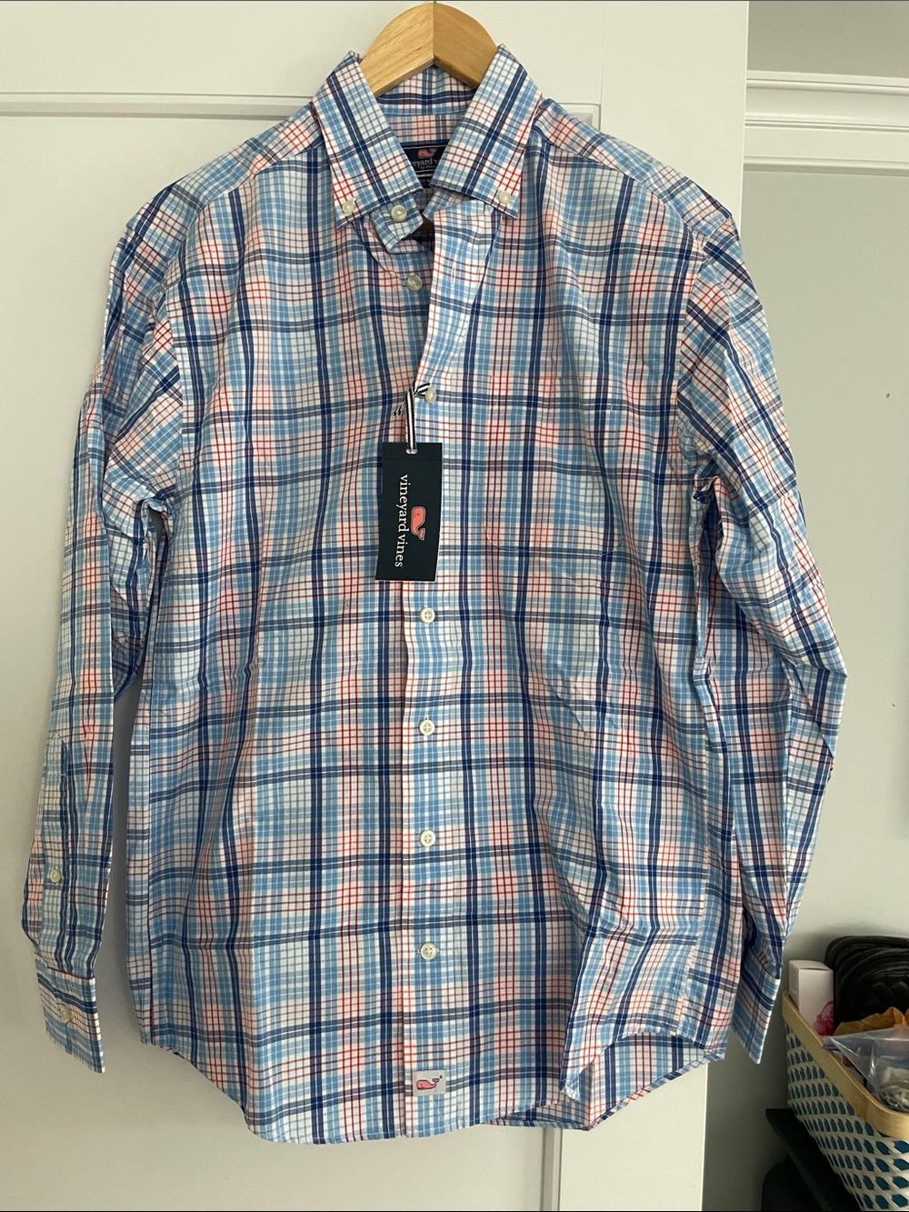 Vineyard Vines Blue & Pink Plaid Button-Down Shirt